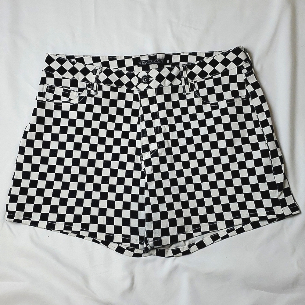 Black and white checkered shorts